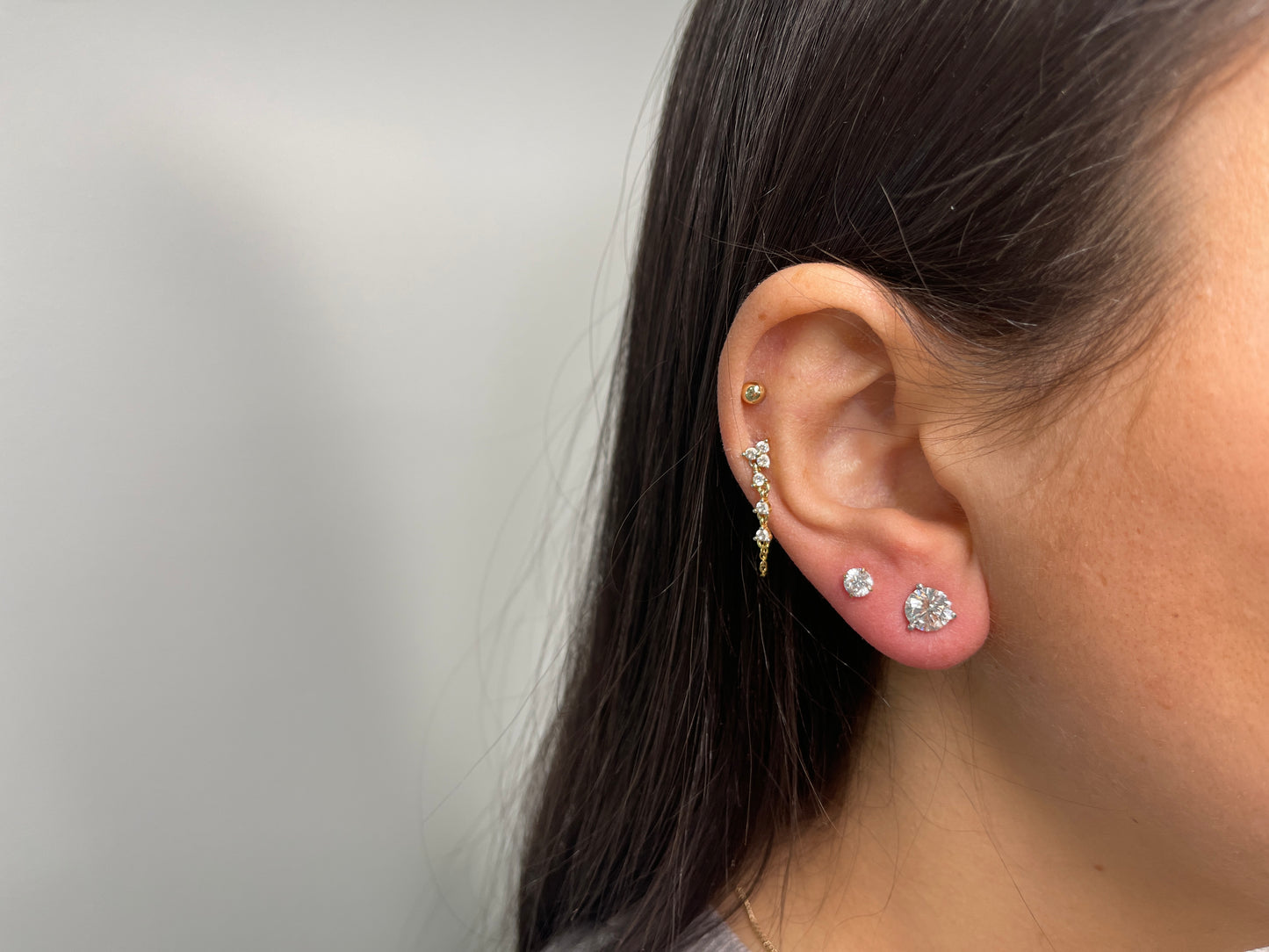 Martini Setting Lab Diamond Studs