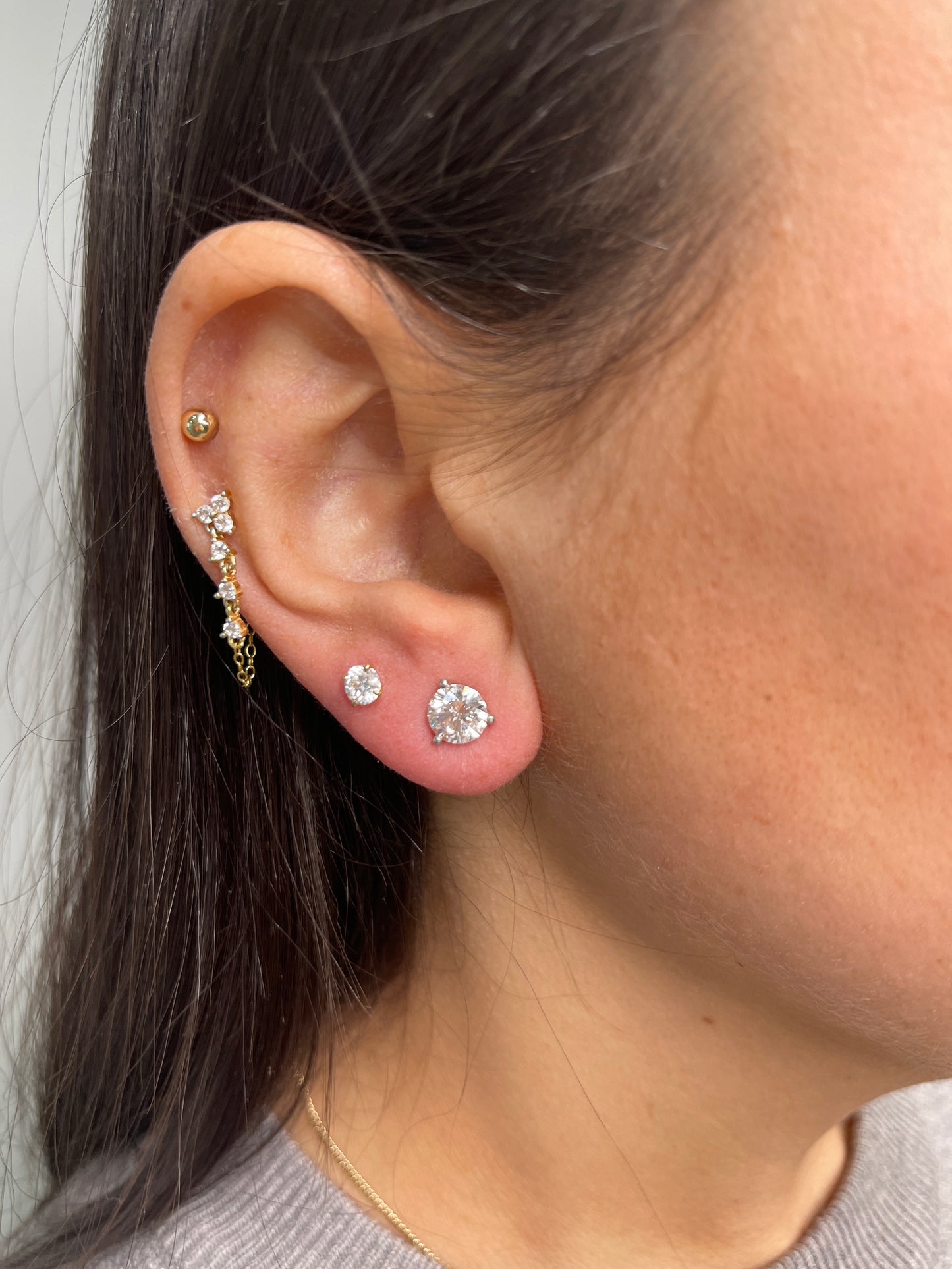 Martini Setting Lab Diamond Studs