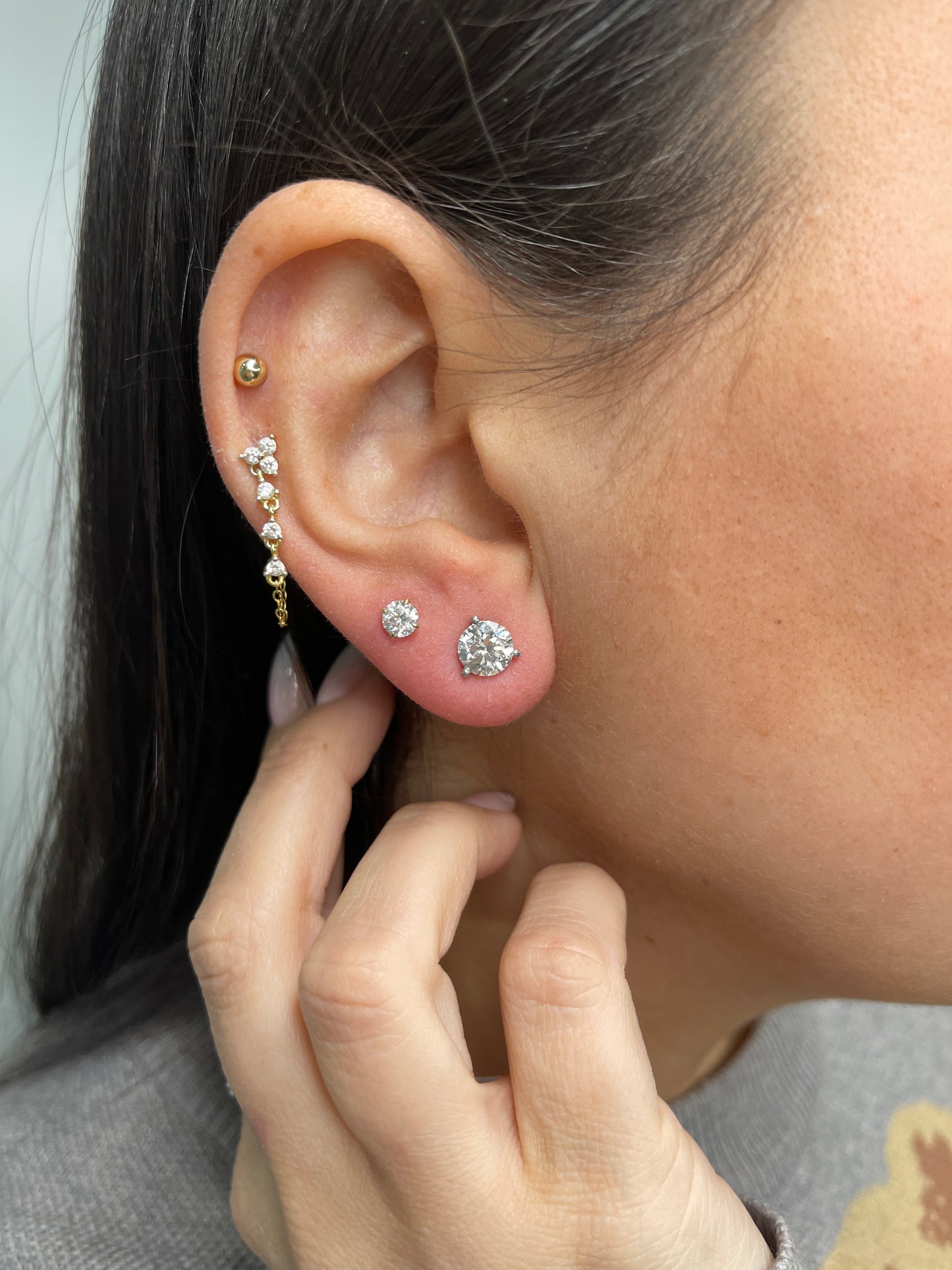 Martini Setting Lab Diamond Studs