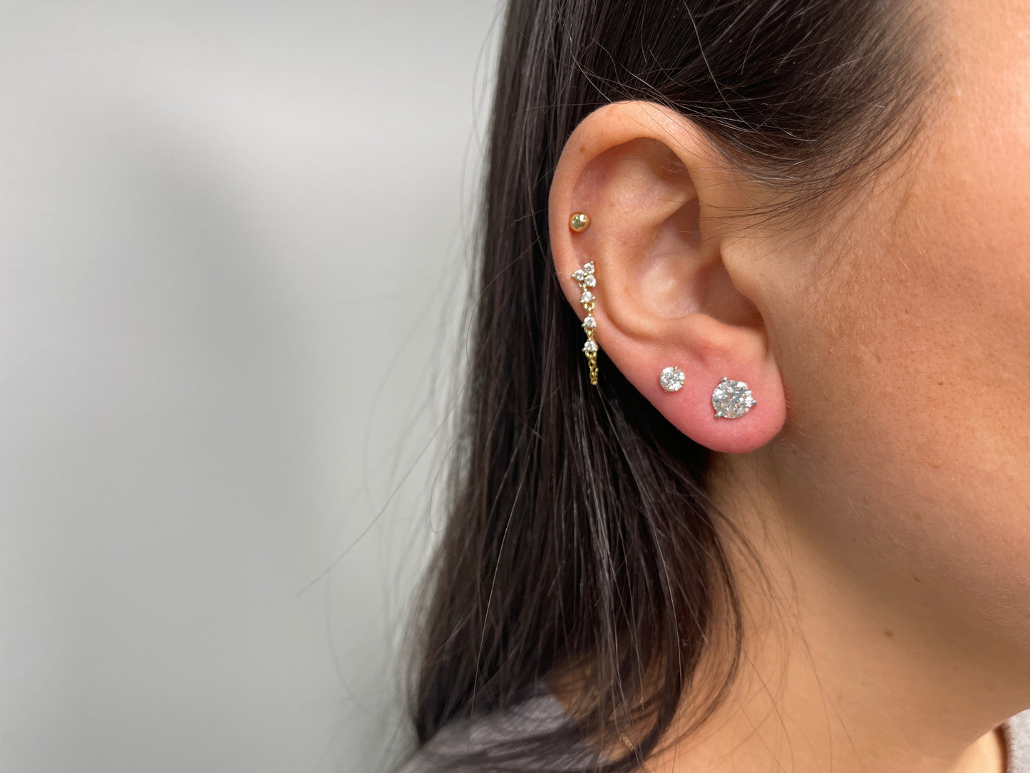 Martini Setting Lab Diamond Studs