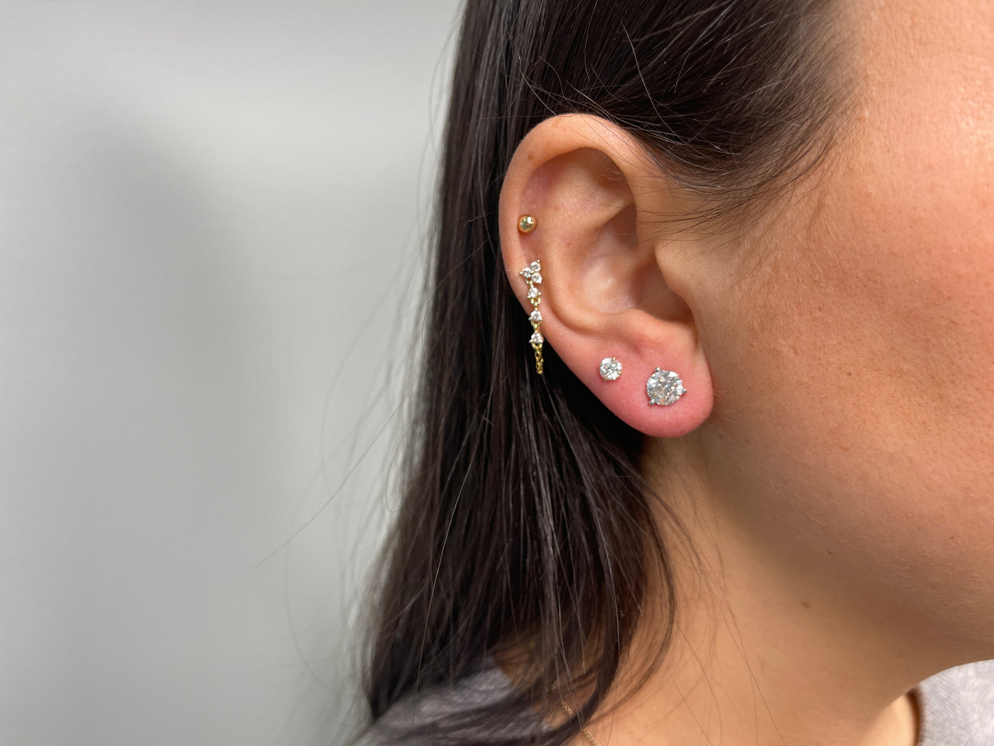 Martini Setting Lab Diamond Studs