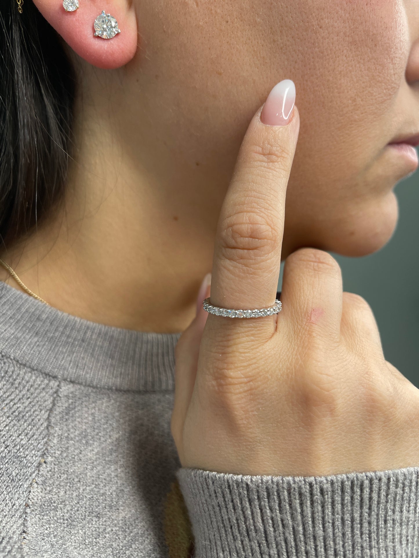 1.32 ctw lab VVS DEF diamond eternity ring