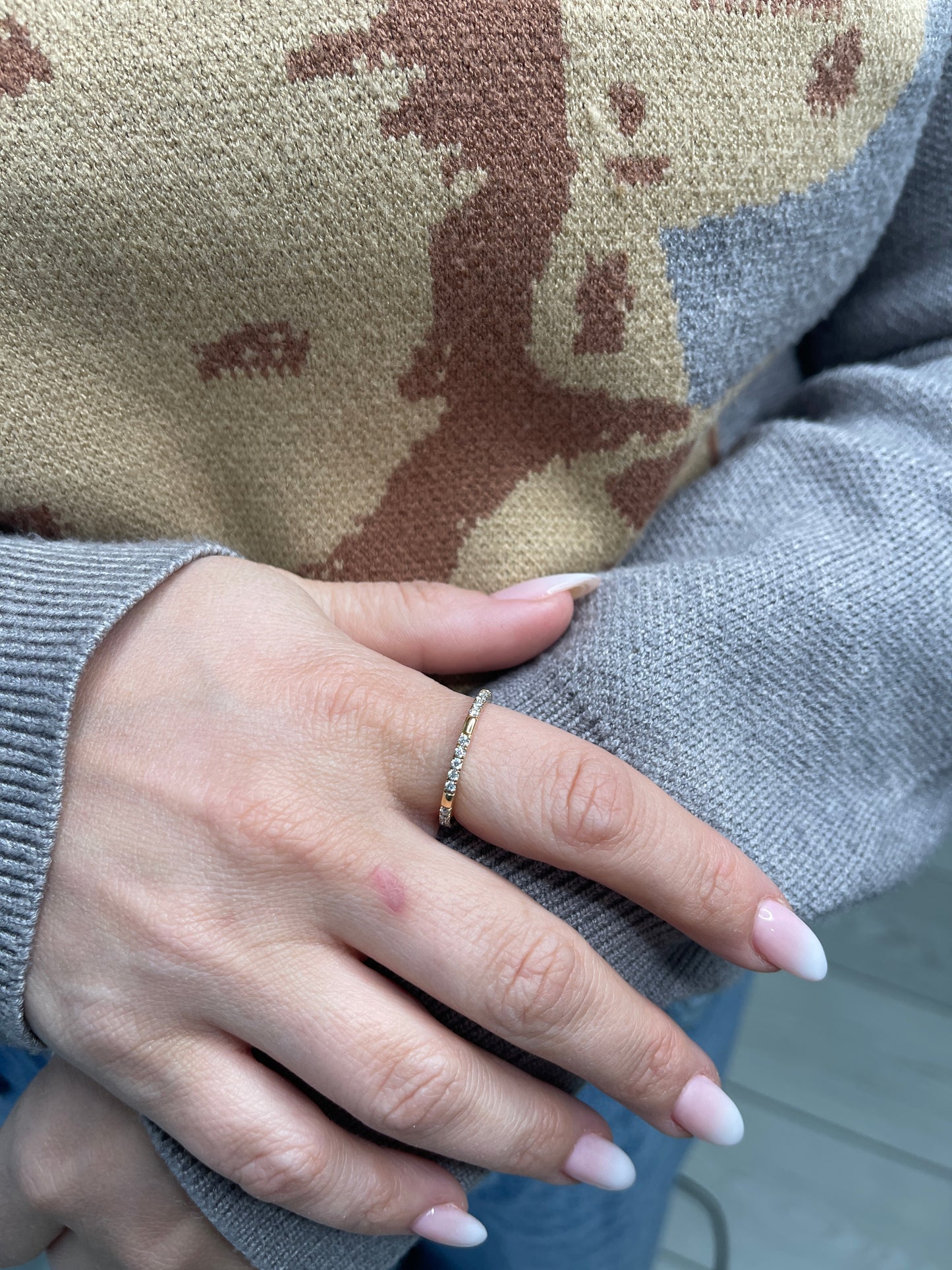 Stackable 14kt lab diamond ring