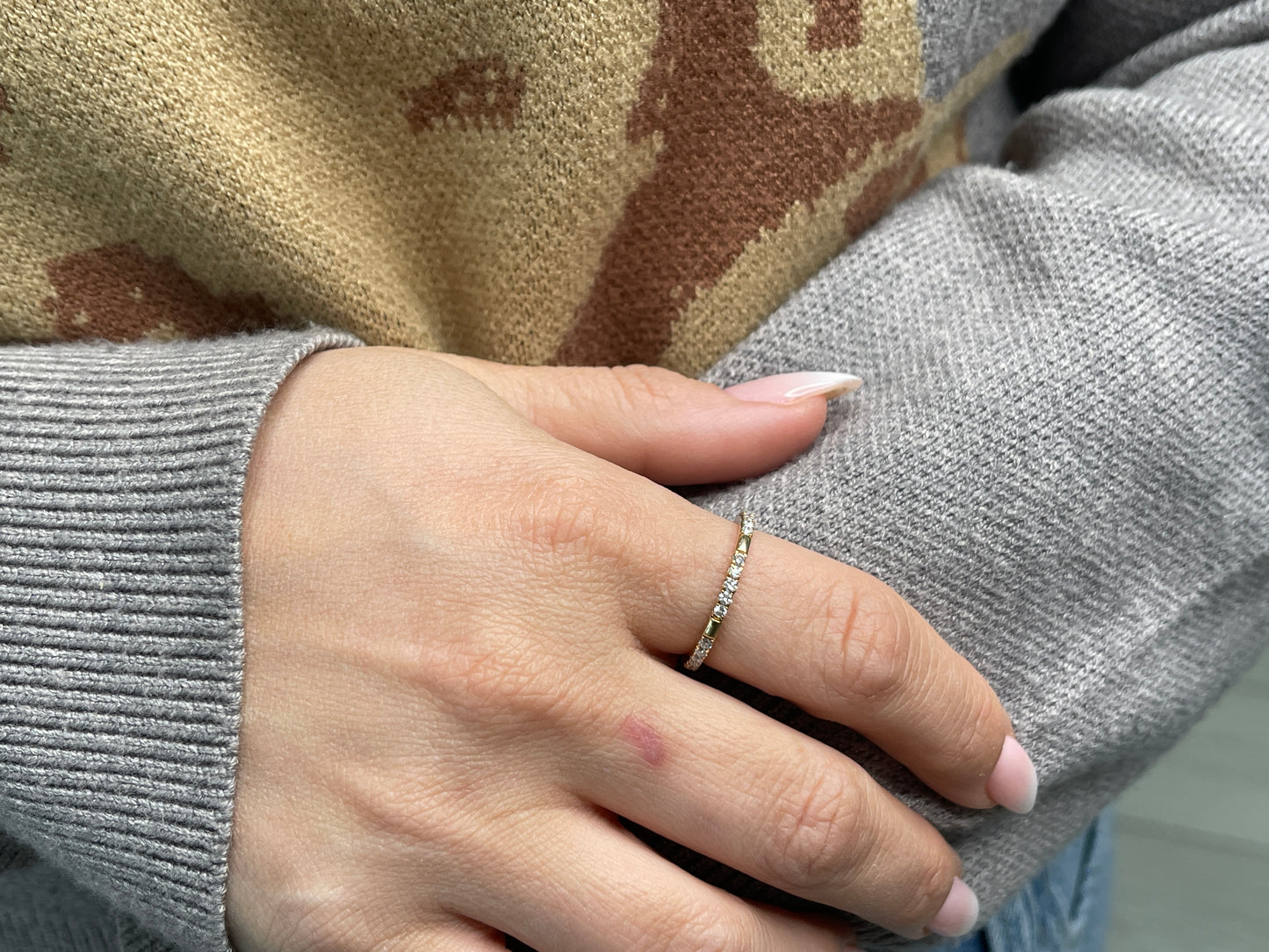 Stackable 14kt lab diamond ring