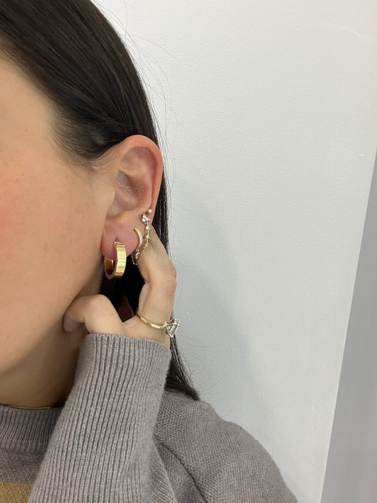 6mm flat gold hoops