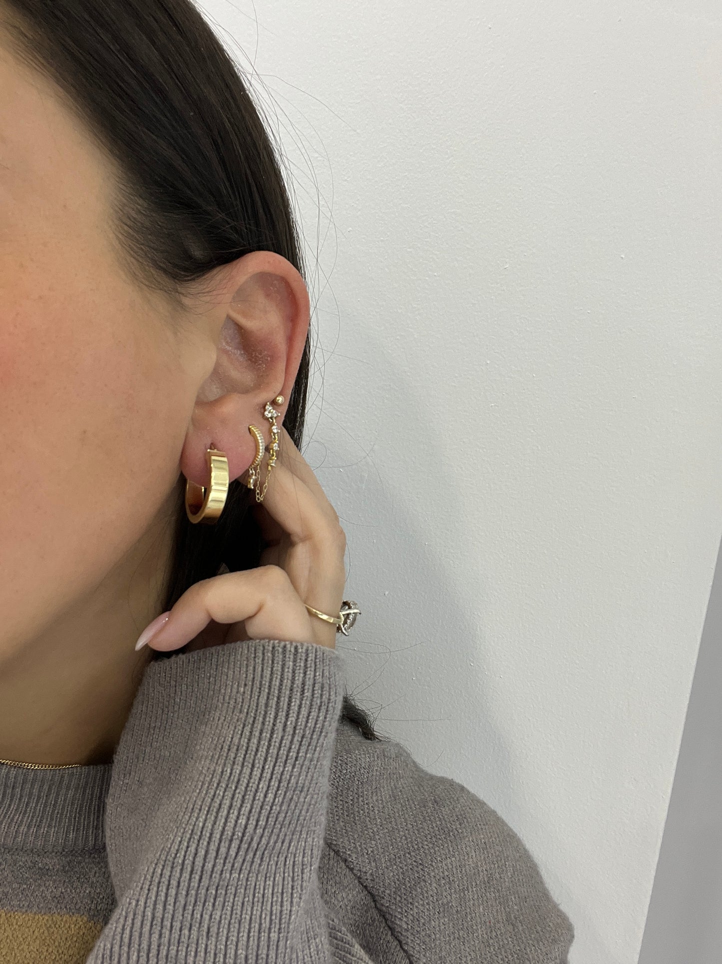 6mm flat gold hoops