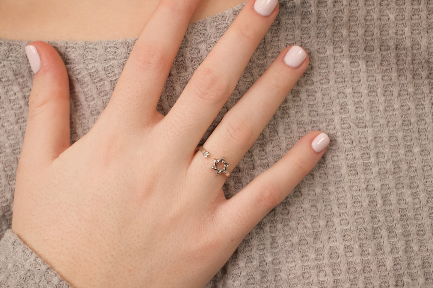 Adjustable Magen David Ring
