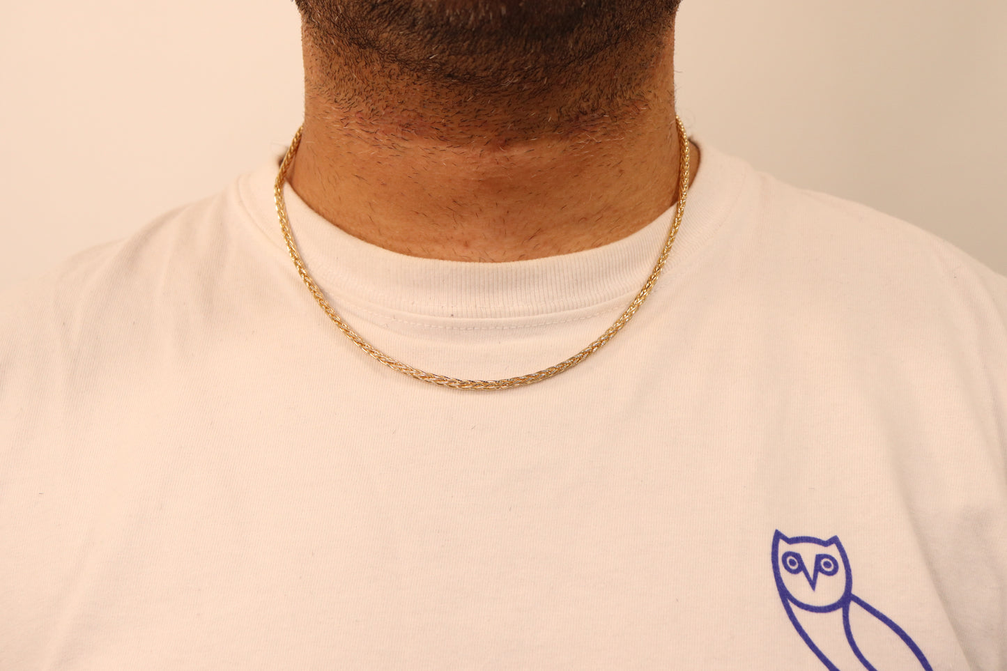 Gold Diamond Cut Wheat Chain