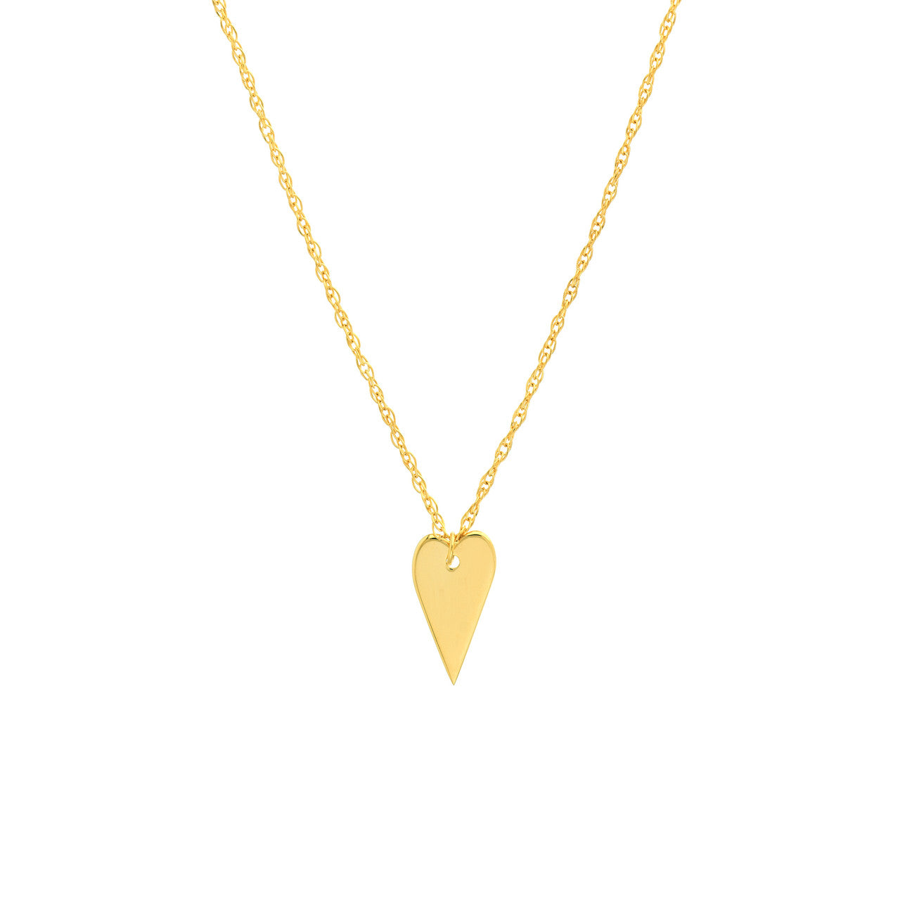 Gold Minimalistic Engravable Heart Necklace