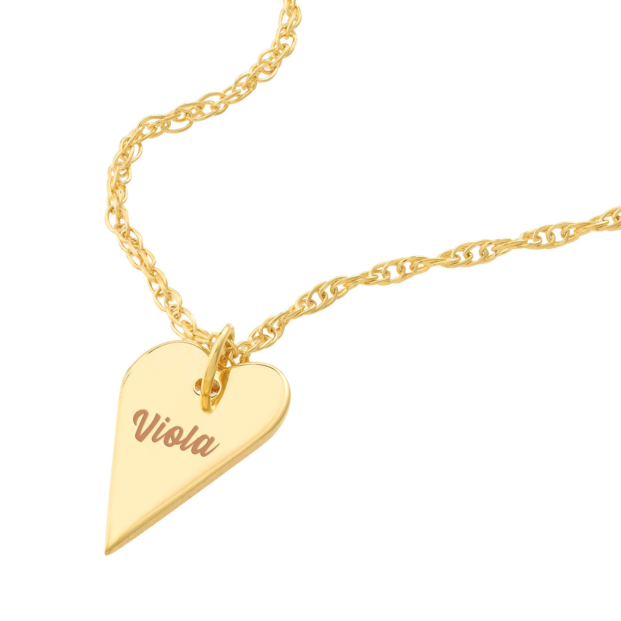 Gold Minimalistic Engravable Heart Necklace