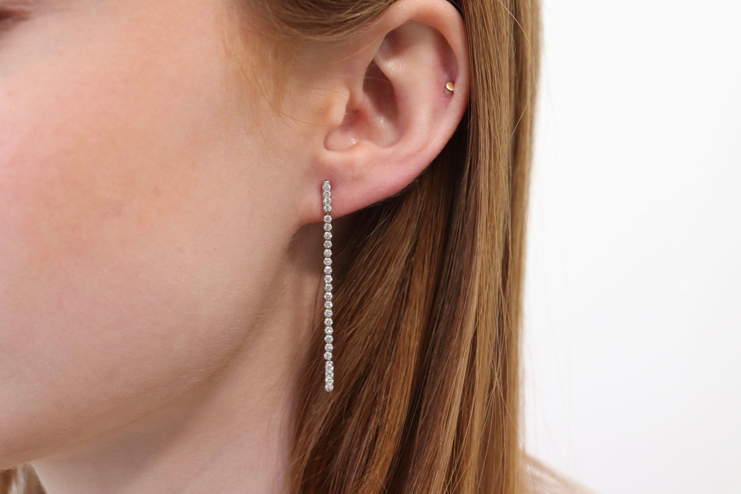 Dangling Drop Diamond Earrings