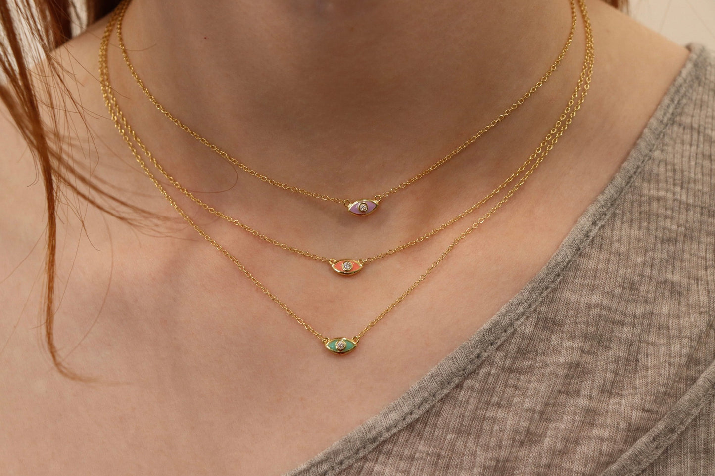 Coloured Evil Eye Necklace