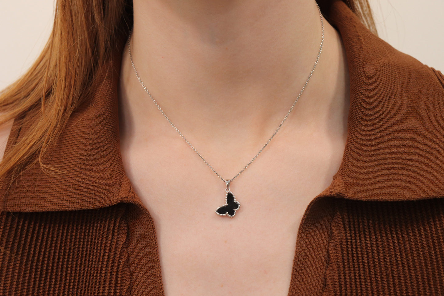 Black Butterfly Necklace