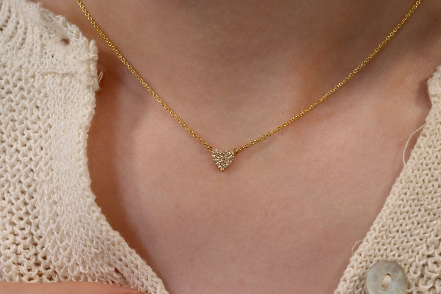 Small Diamond Heart Necklace