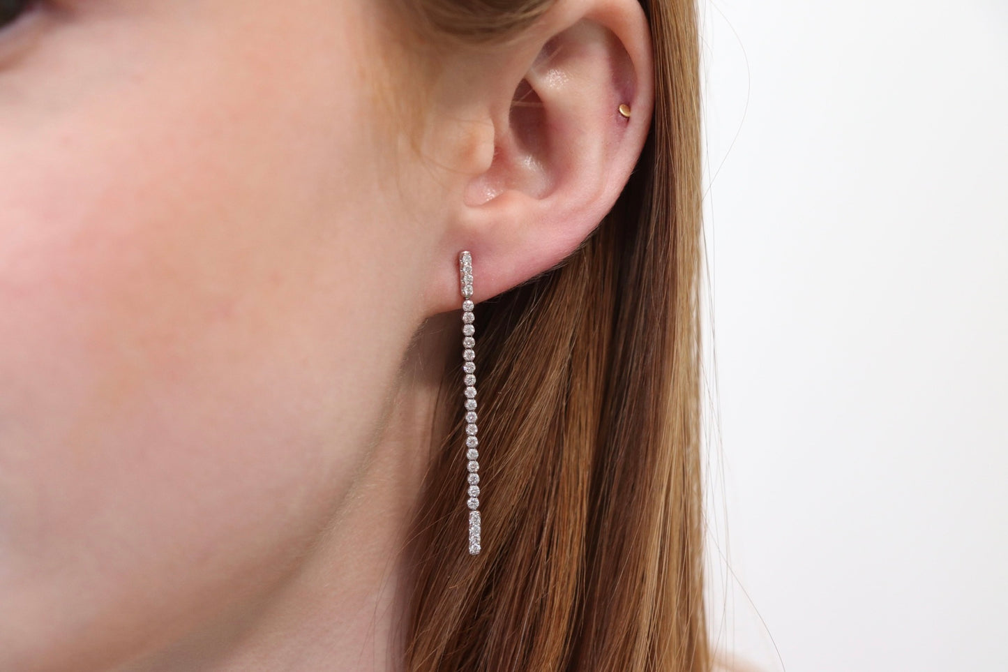 Dangling Drop Diamond Earrings