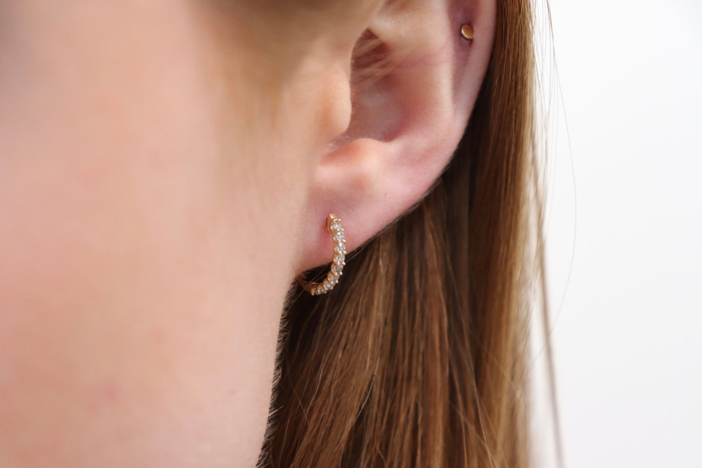 Gold Diamond Huggies