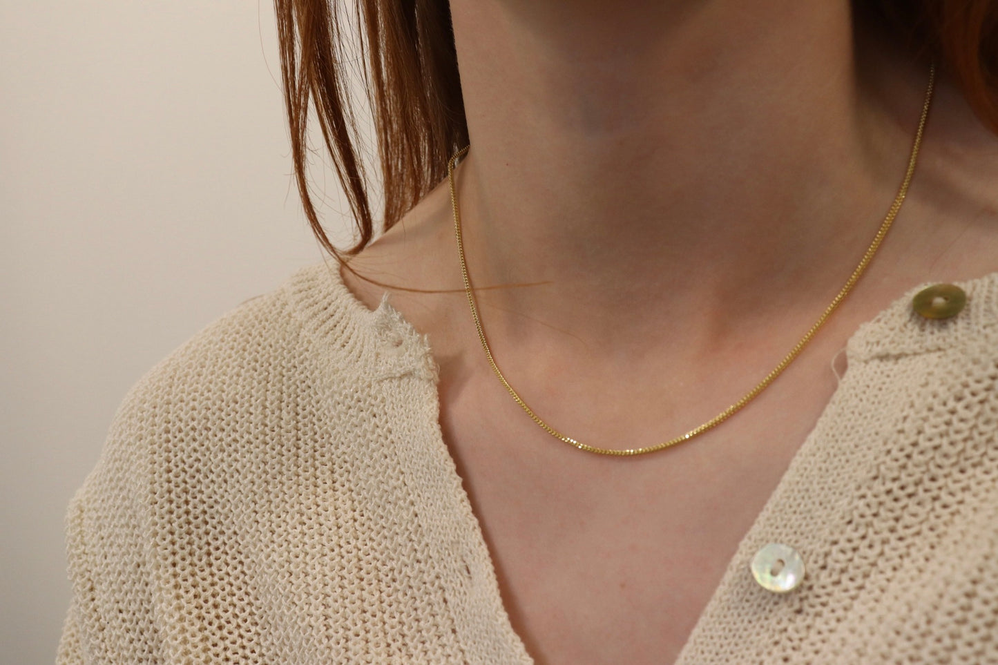 Gold Cubed Herringbone Necklace