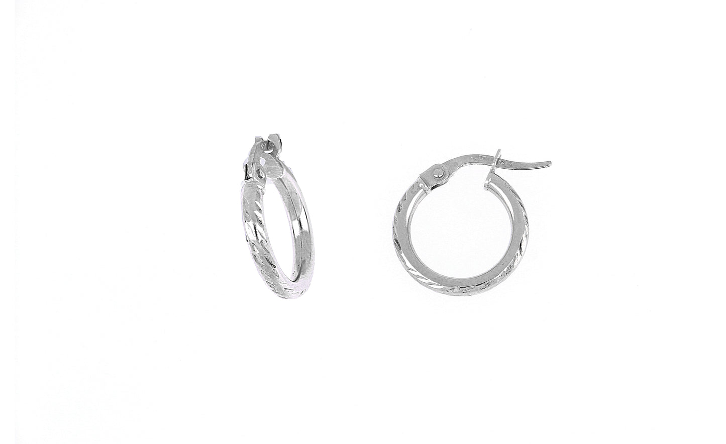Gold Semi Diamond-Cut Hoops