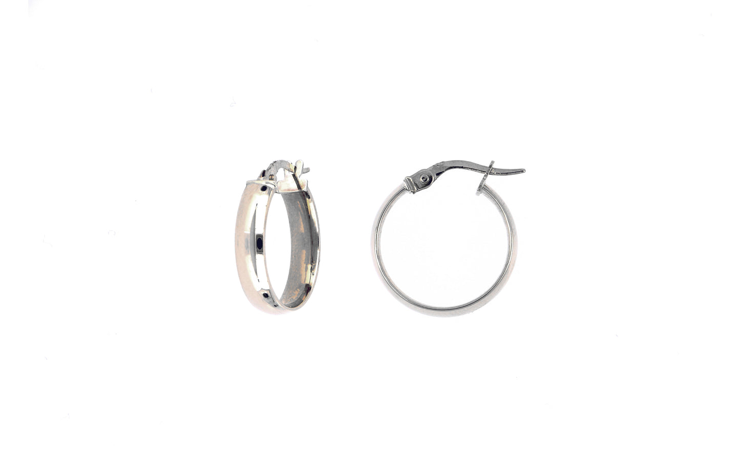 Flat Rounded Gold Hoops