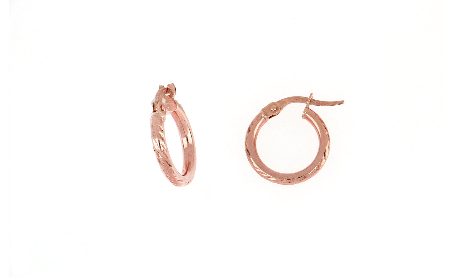 Gold Semi Diamond-Cut Hoops