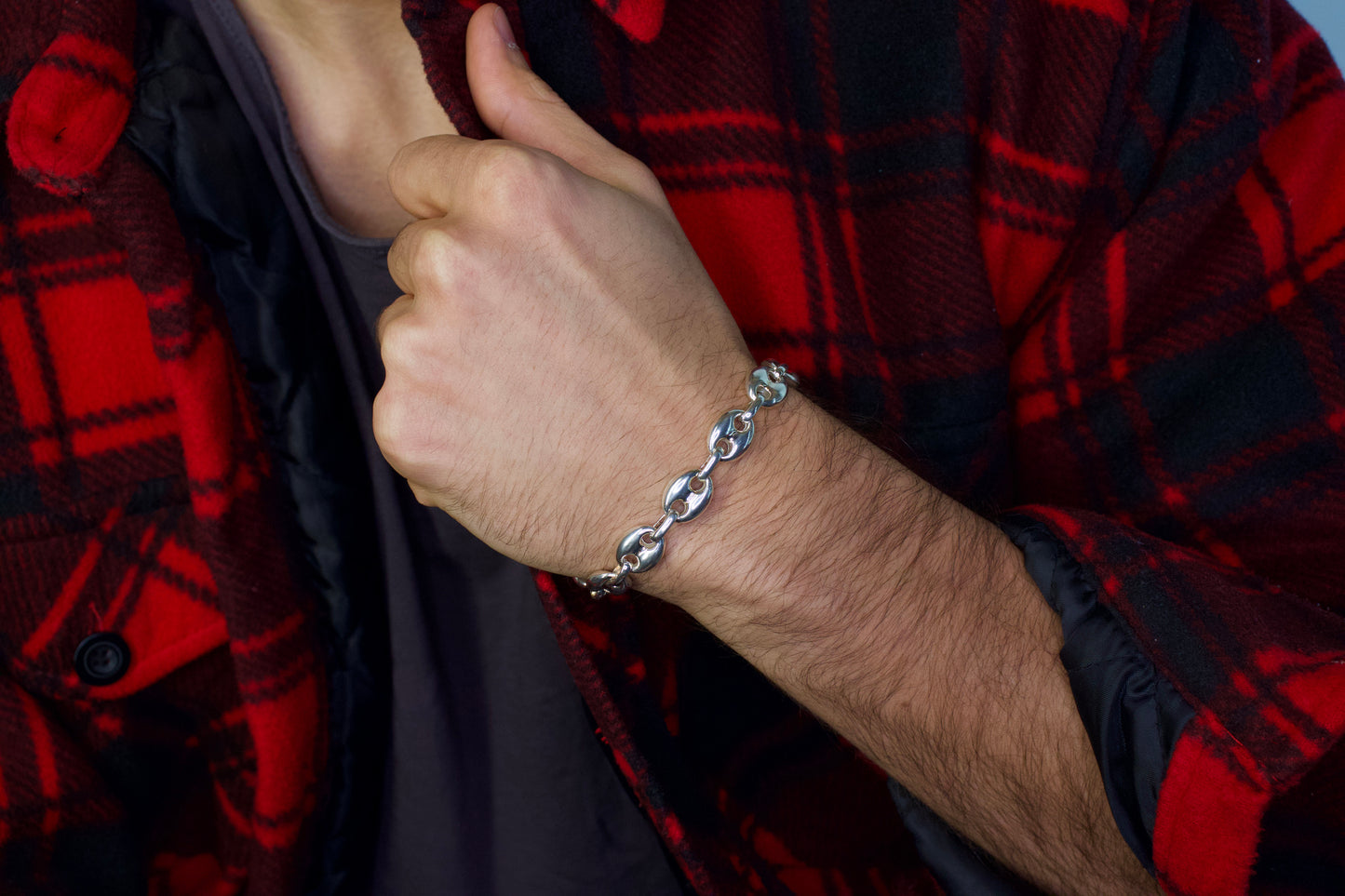 Puffy Anchor Link Bracelet