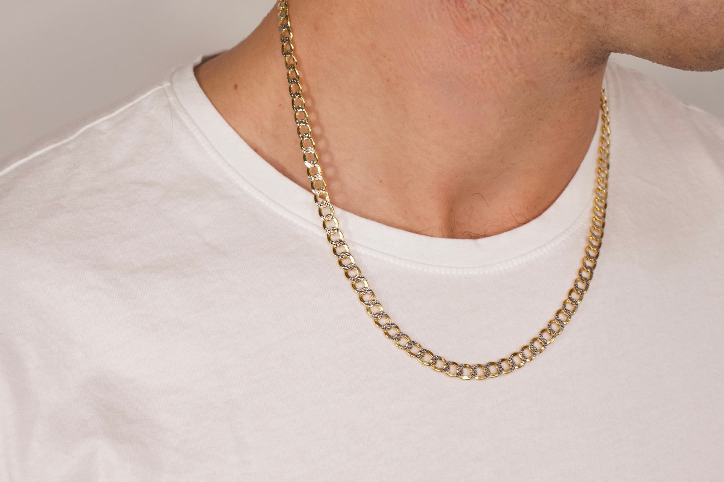 6.5mmm Two Tone Diamond Cut Curb Chain