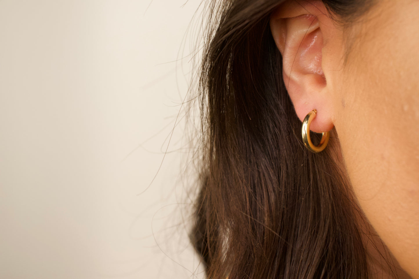 3mm Gold Tube Hoops