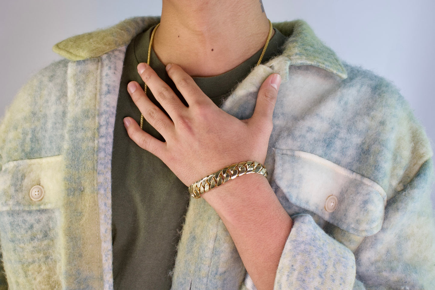 14.1mm Solid Gold Big Daddy Cuban Bracelet