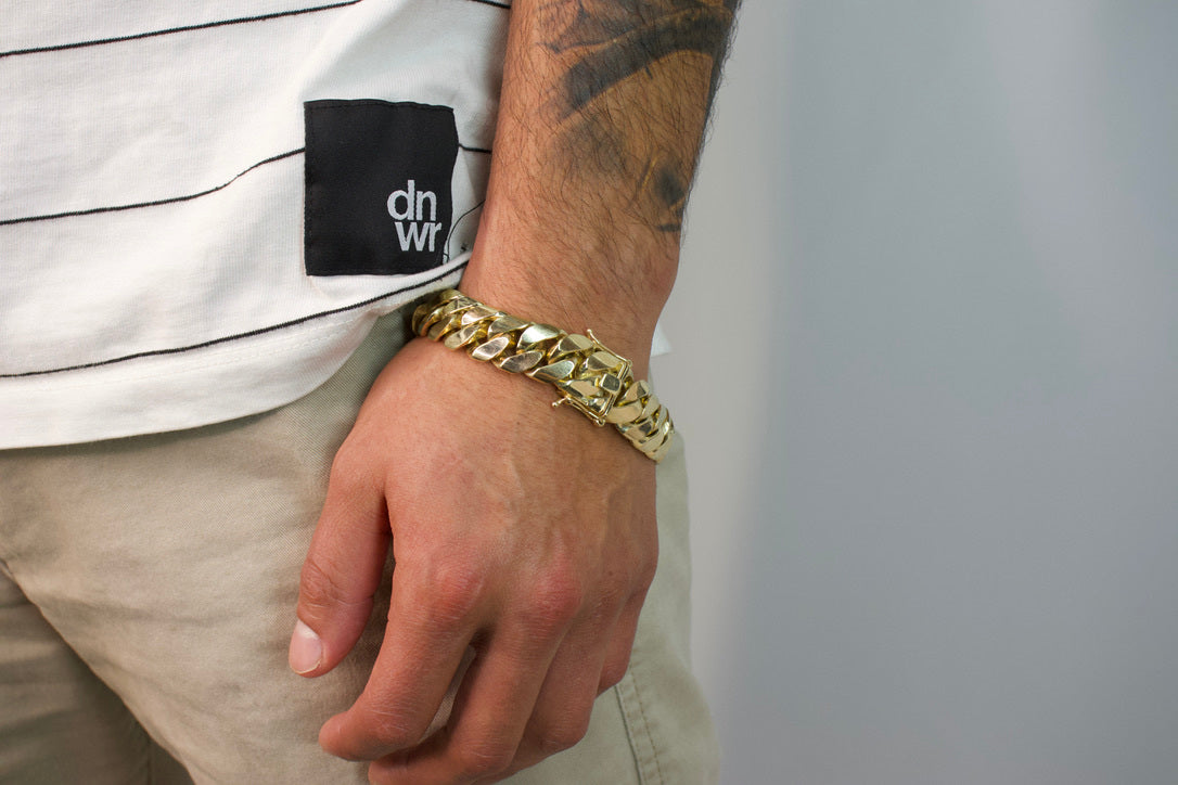 16mm Solid Gold Big Daddy Cuban Bracelet