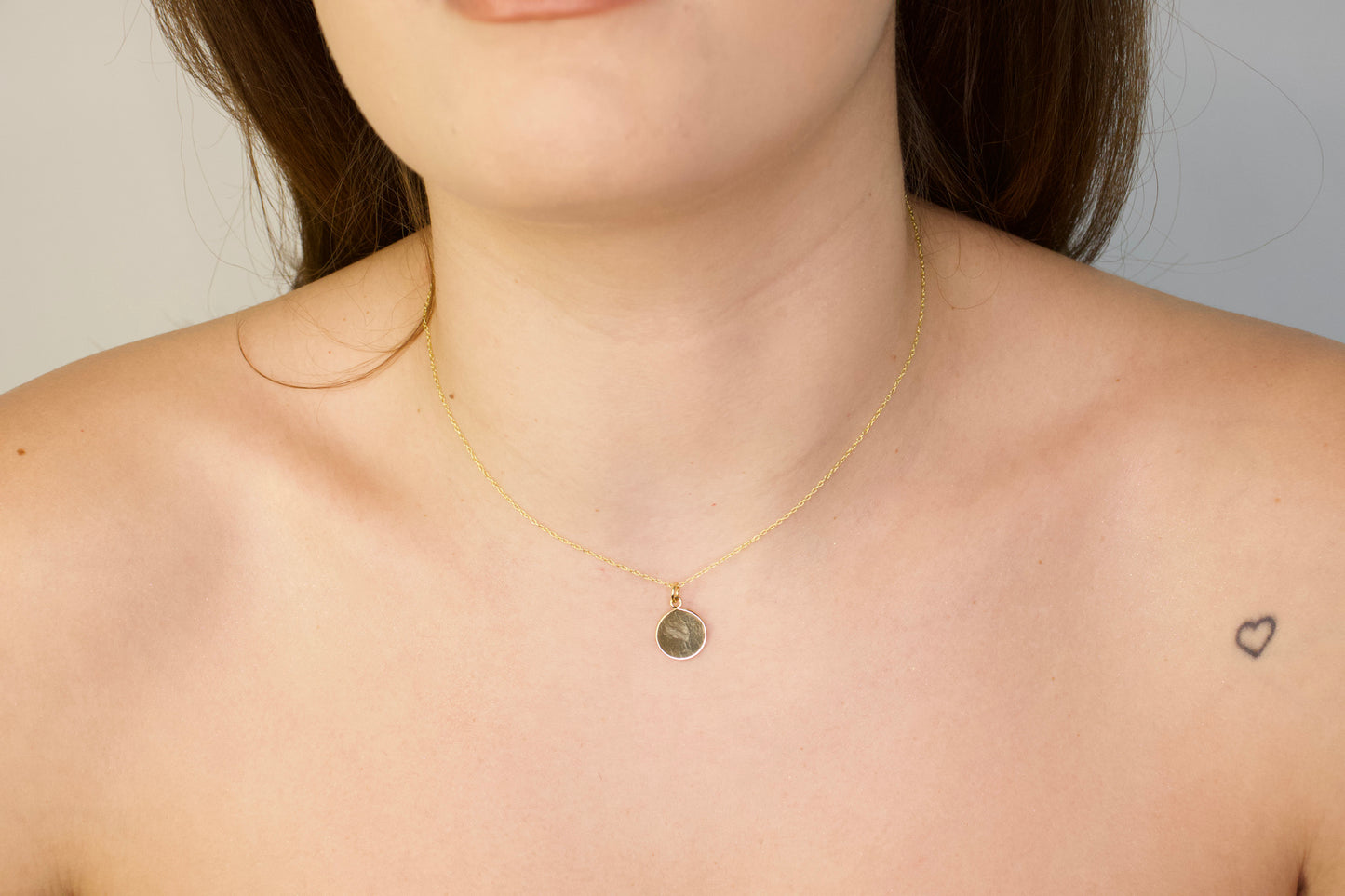 Dangling Engraveable Circle Disc Necklace