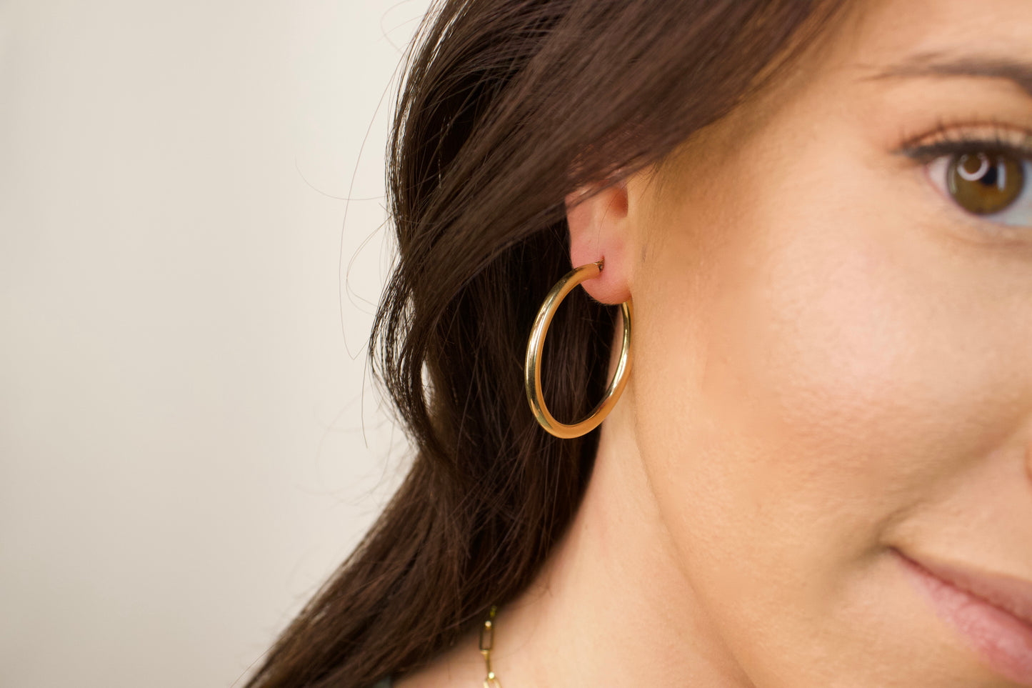 3mm Gold Tube Hoops