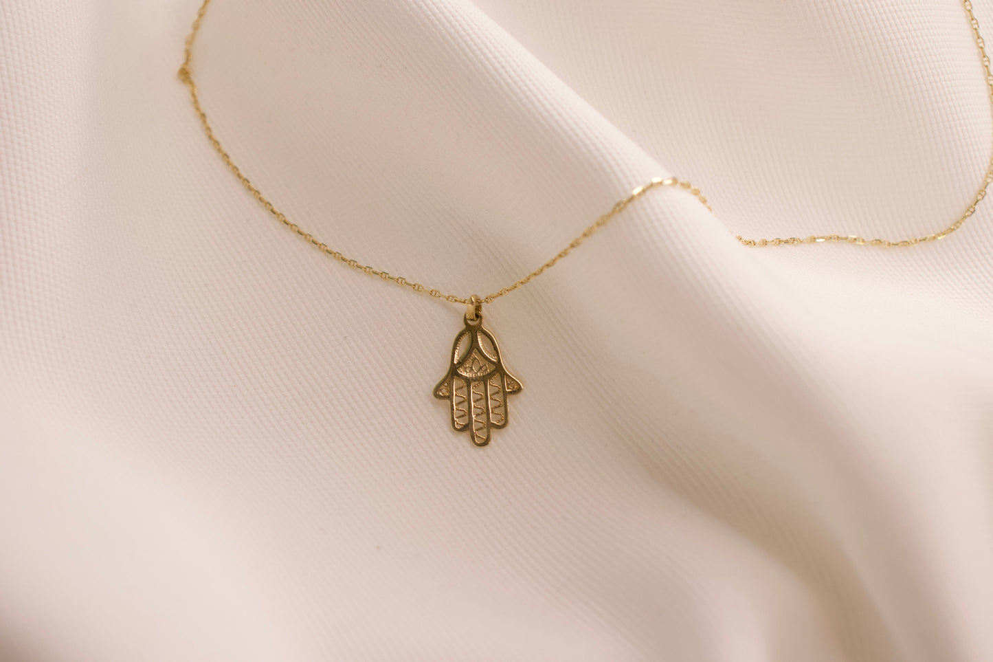 Gold Filigree Hamsa Necklace
