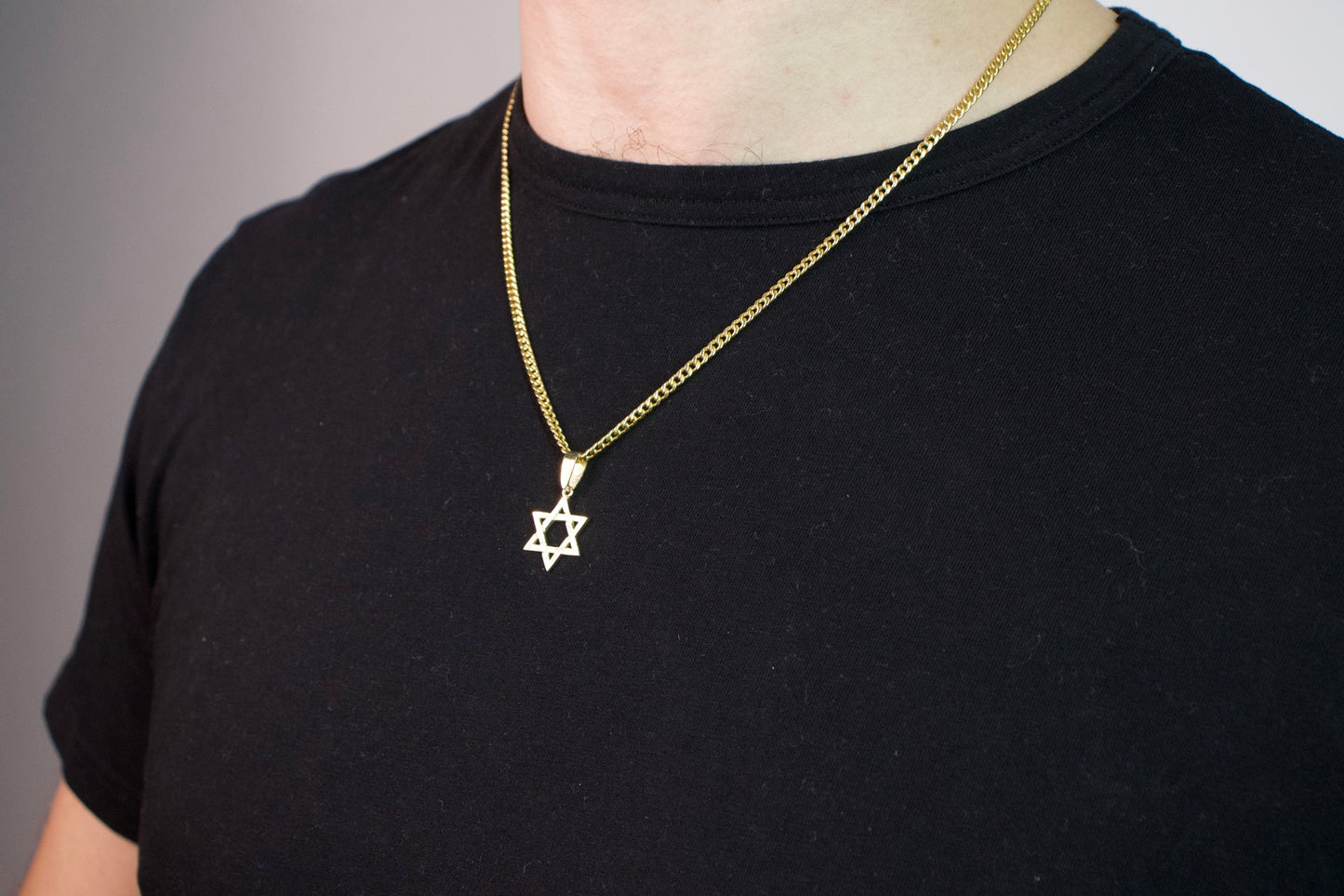 Gold Star of David Pendant