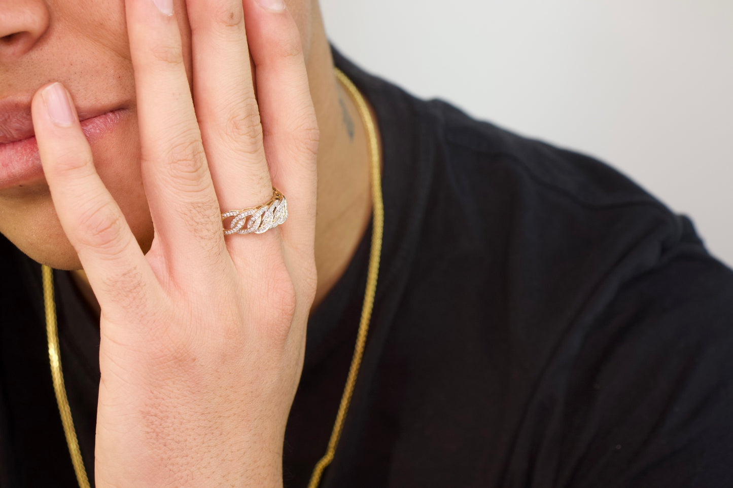 Natural Diamond Cuban Ring