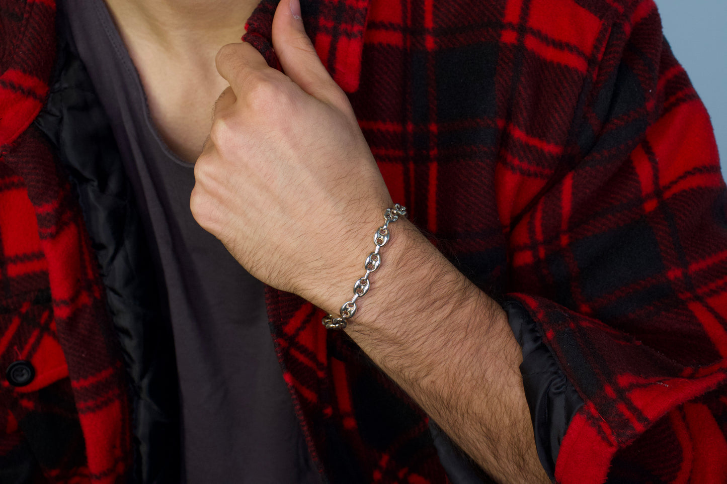 Puffy Anchor Link Bracelet