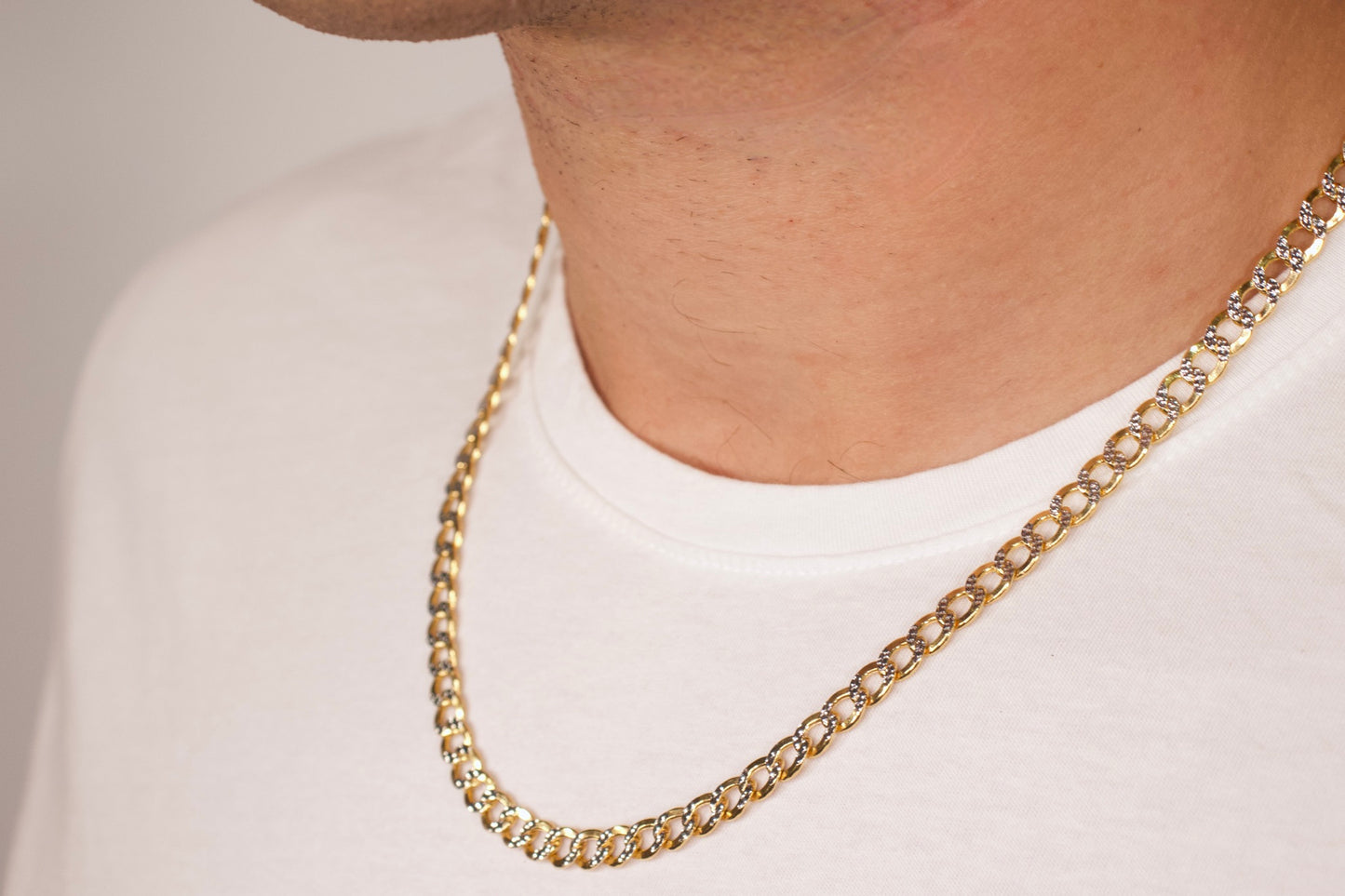 6.5mmm Two Tone Diamond Cut Curb Chain
