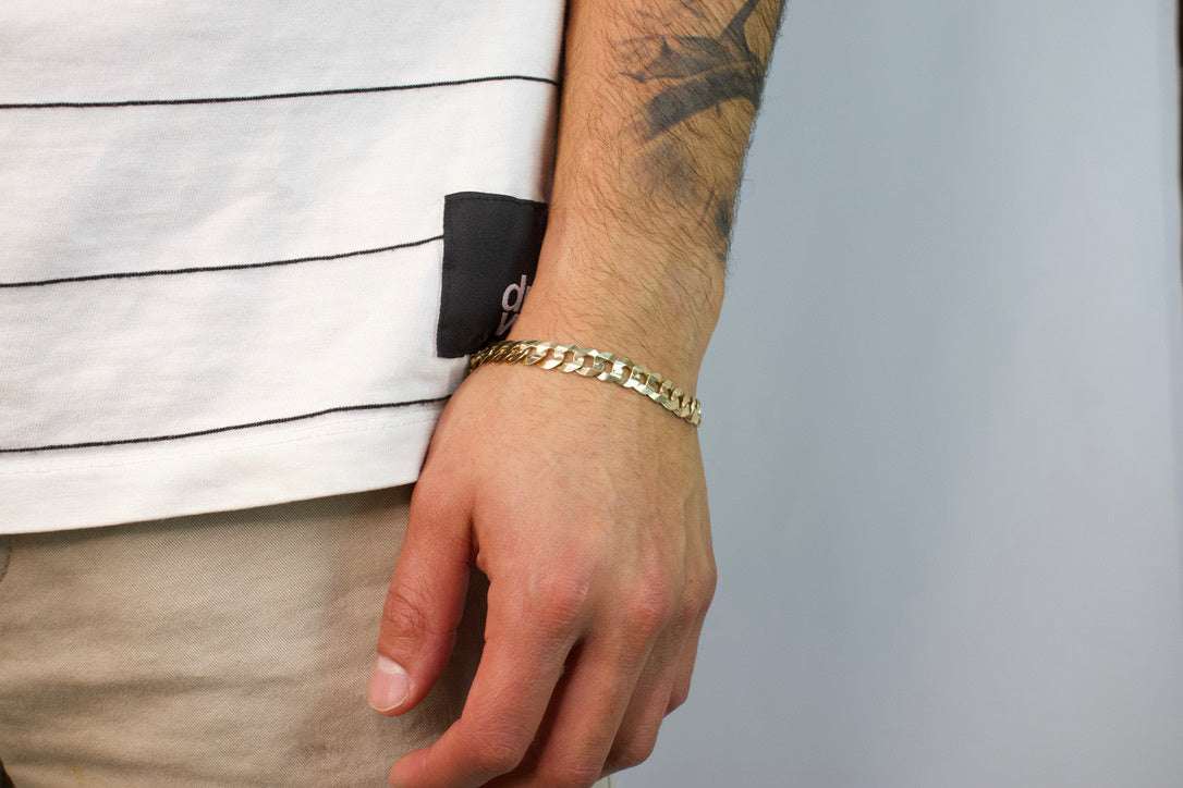 Gold Convex Solid Miami Cuban Bracelet