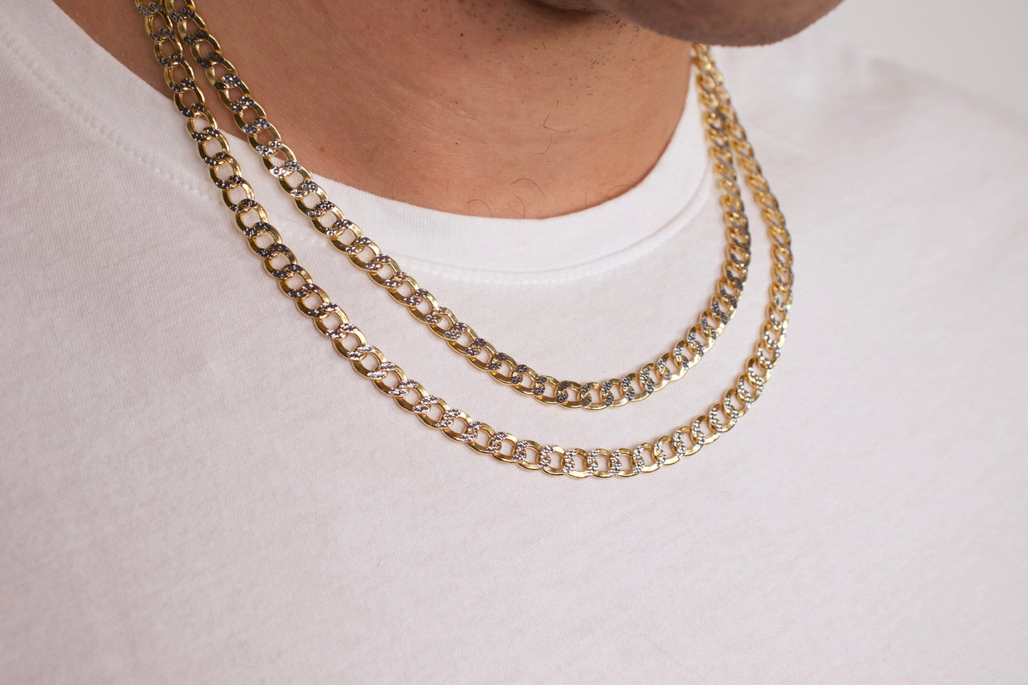 6.5mmm Two Tone Diamond Cut Curb Chain