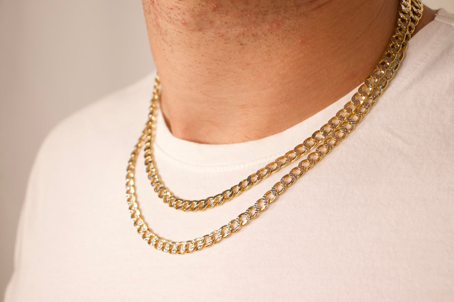 6.5mmm Two Tone Diamond Cut Curb Chain