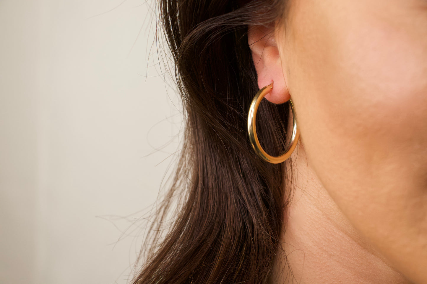3mm Gold Tube Hoops