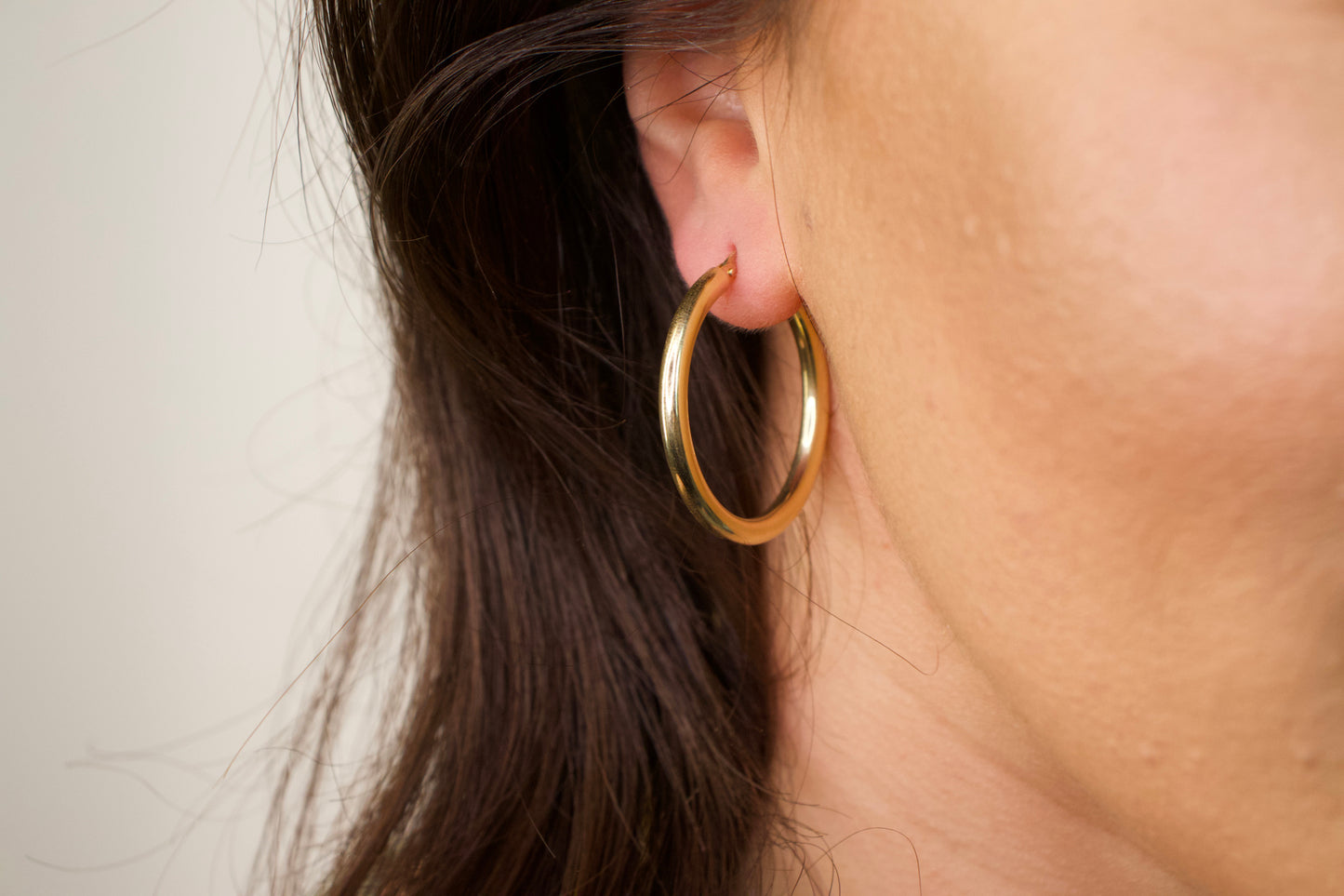 3mm Gold Tube Hoops