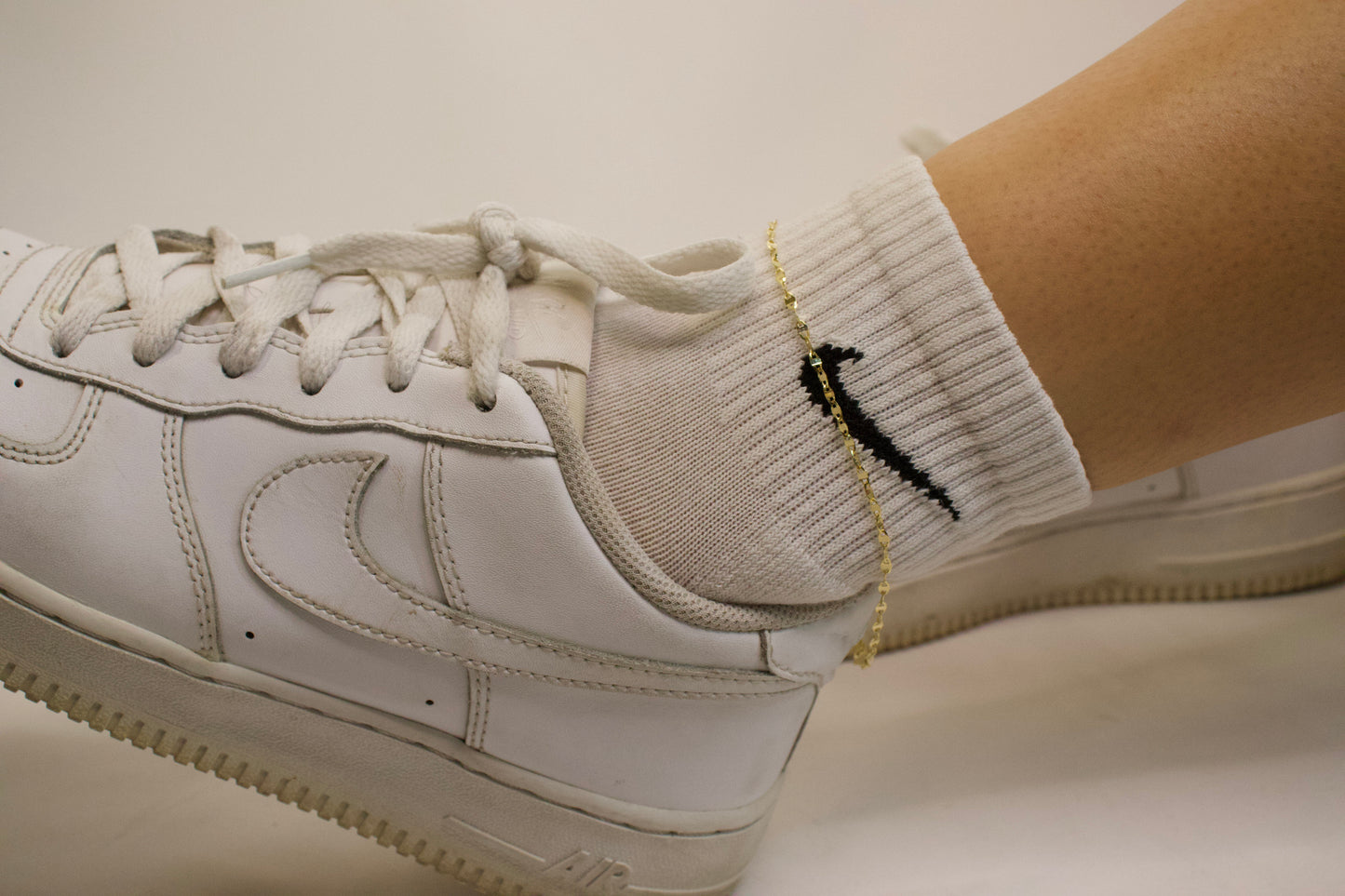 Gold Mirror Link Anklet