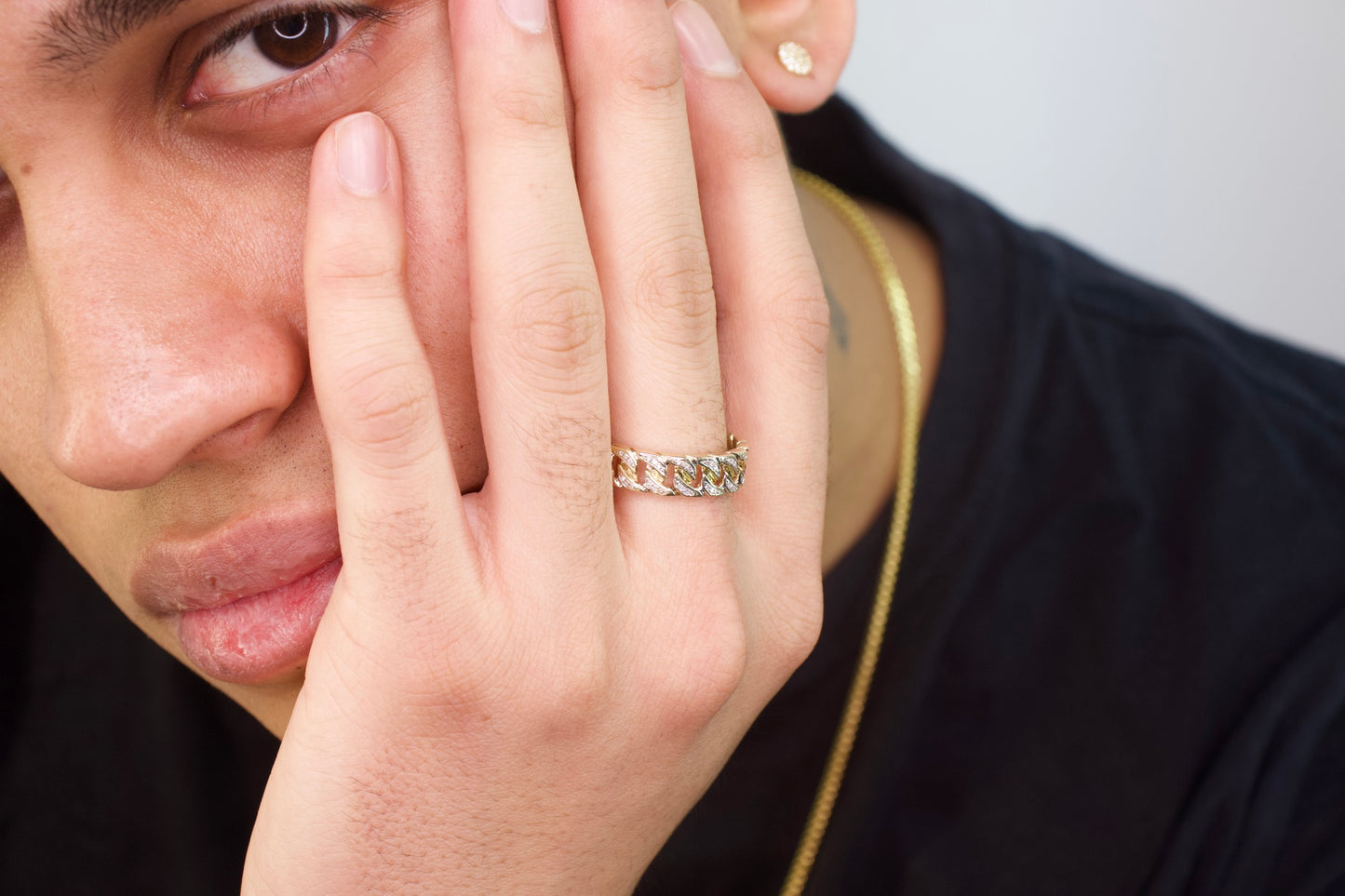 Wrap Around Natural Diamond Cuban Ring