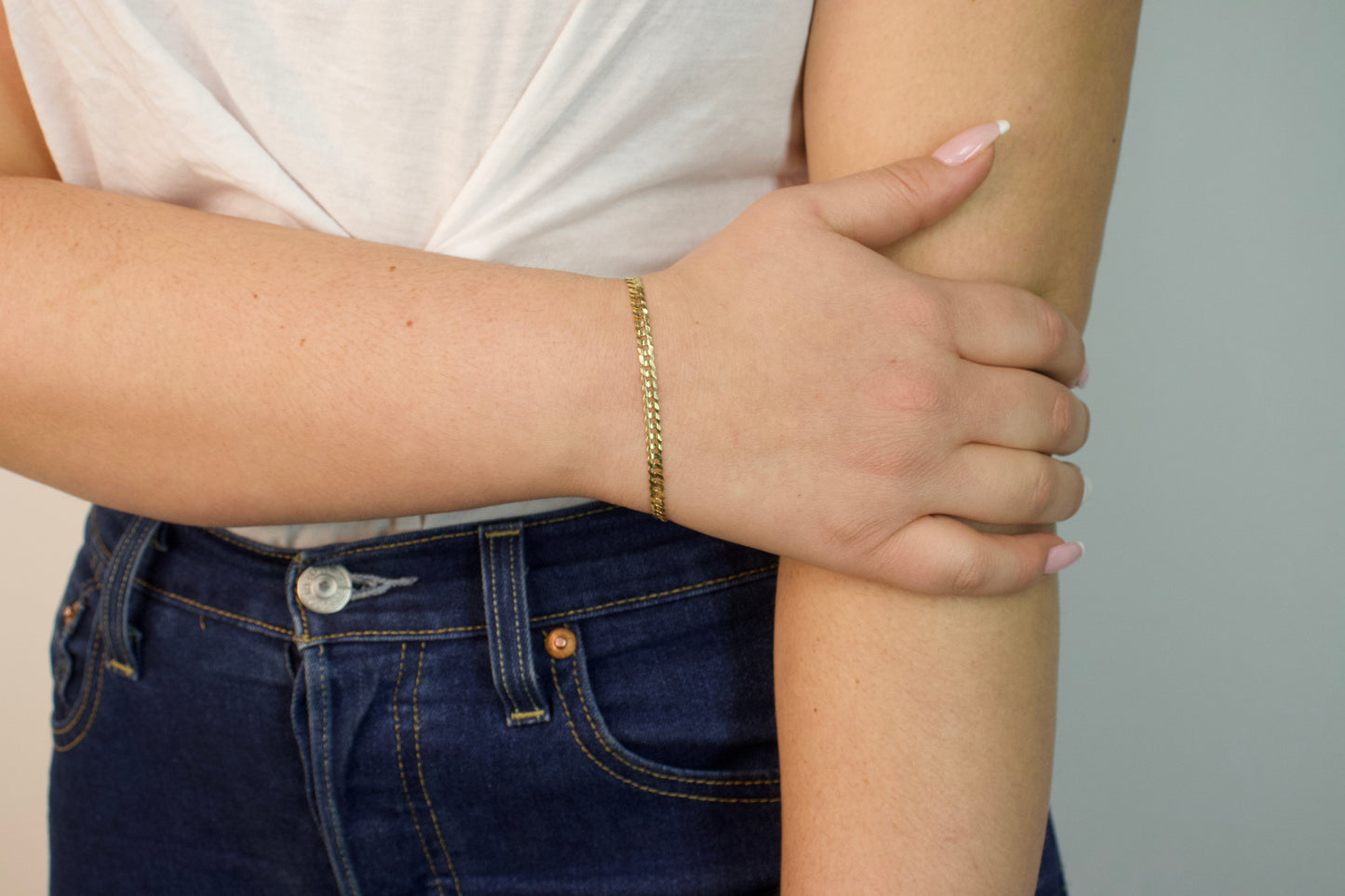 Gold Convex Cuban Bracelet