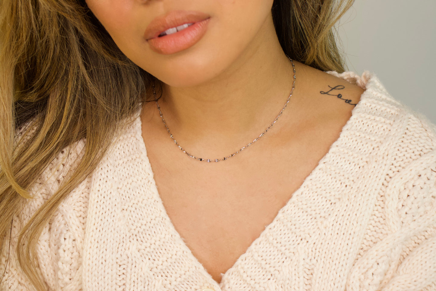 Gold Mirror Link Necklace