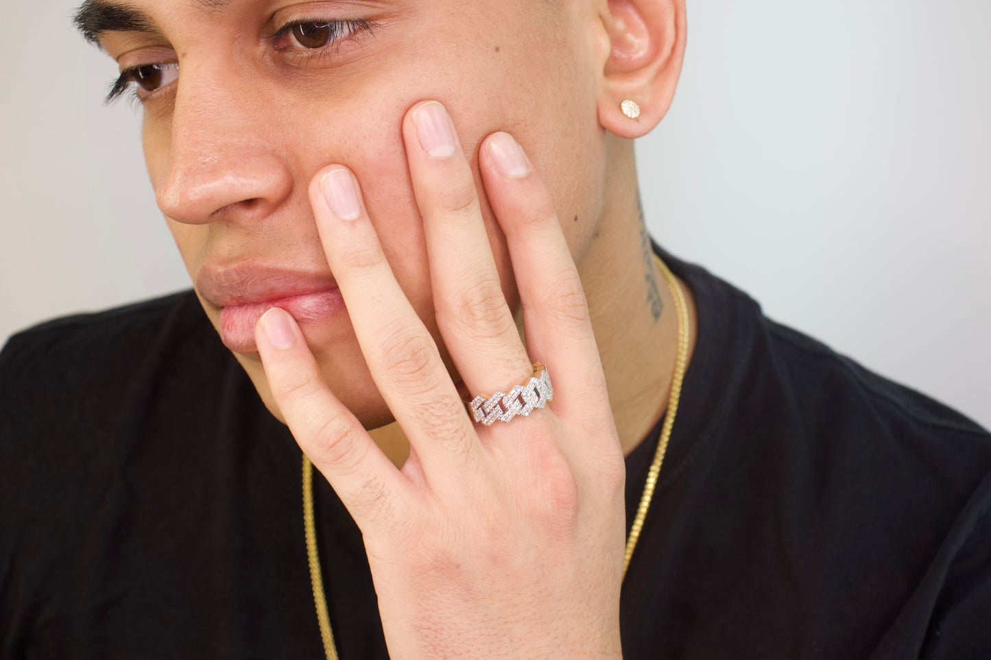 Zigzag Natural Diamond Miami Cuban Ring