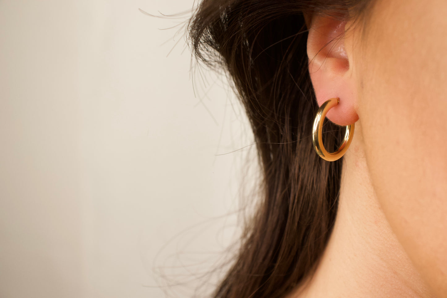 3mm Gold Tube Hoops