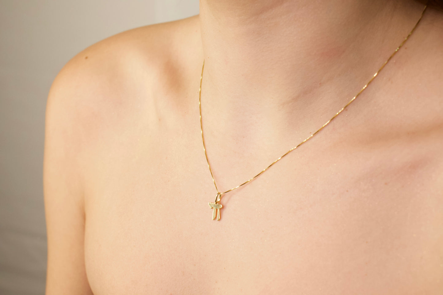14kt Gold Chai Necklace