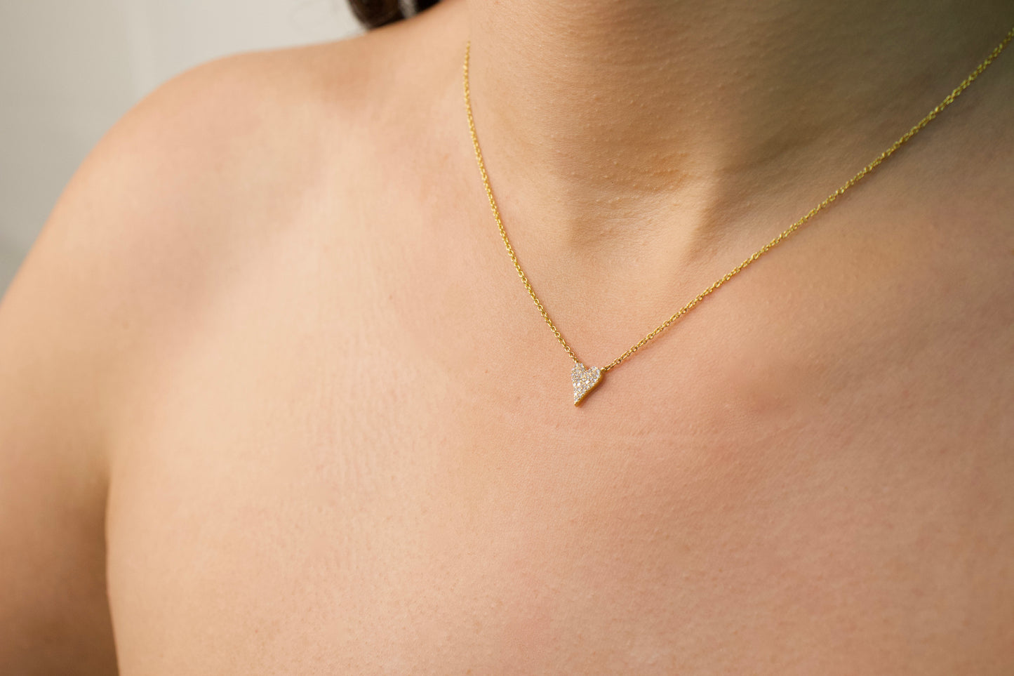 Gold Diamond Heart Necklace