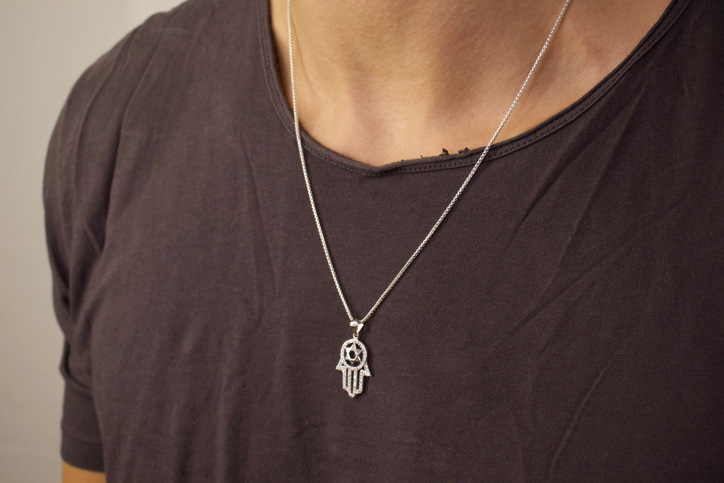 Hamsa and Star of David Pendant